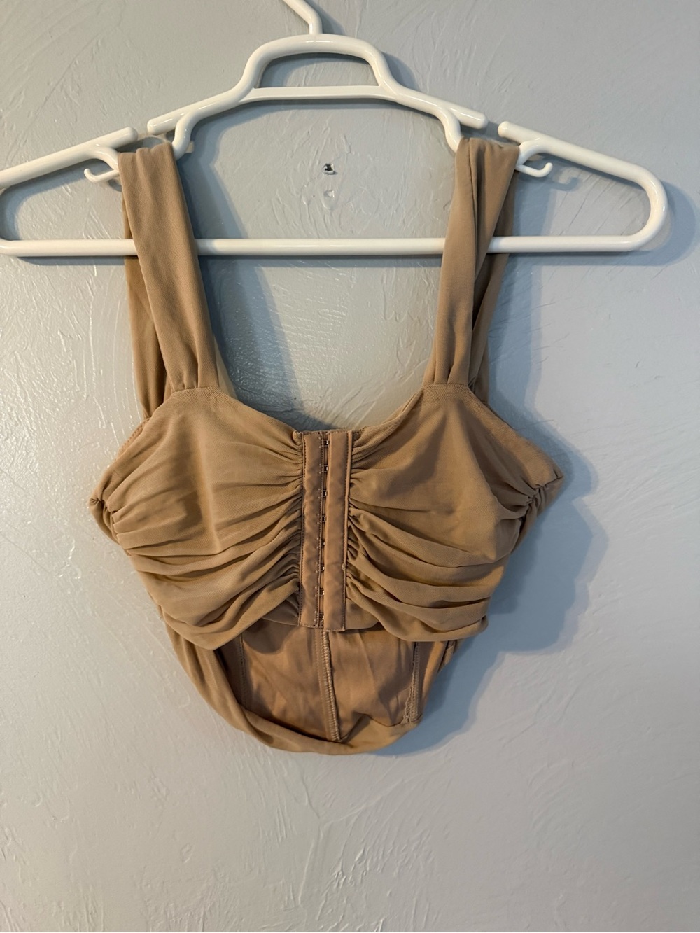 Windsor Nude Ruched Mesh Corset Crop Top Medium Bustier Going Out Party - Picture 4 of 7